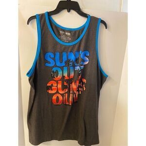 Fifth Sun tank mens xxl 2x Suns Out Guns Out shirt  rn#111647 gray blue